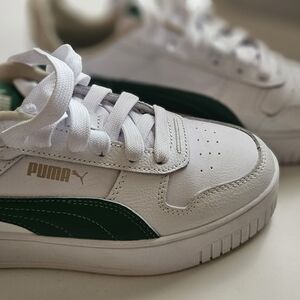 Puma White and Green  Carina Sneakers